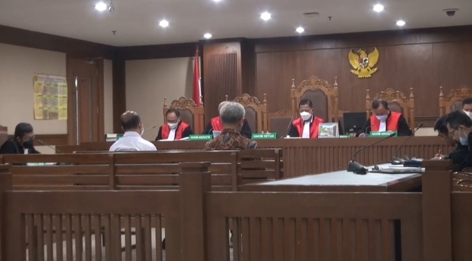 Sidang kasus korupsi kartu tanda penduduk elektronik (e-KTP) di Pengadilan Negeri Jakarta Pusat.