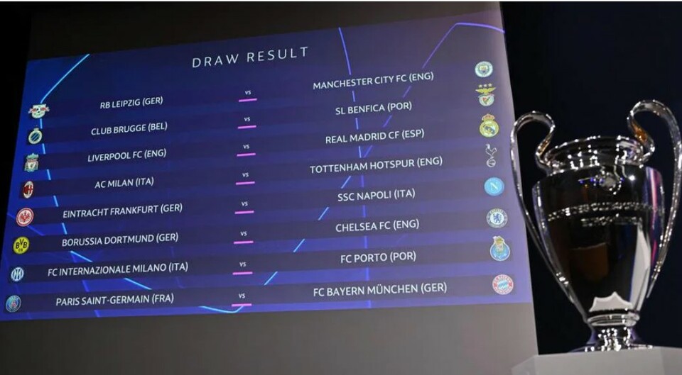 Hasil undian babak 16 besar Liga Champions 2022/2023.