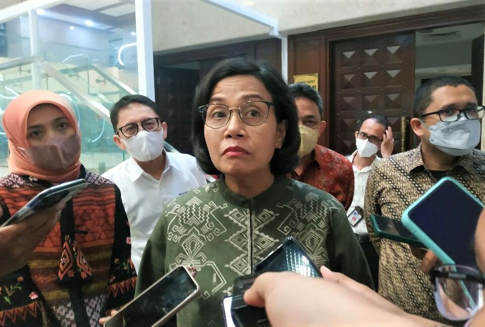 Menteri Keuangan Sri Mulyani Indrawati usai mengikuti Rapat Kerja dengan Komisi XI DPR, 12 Desember 2022.