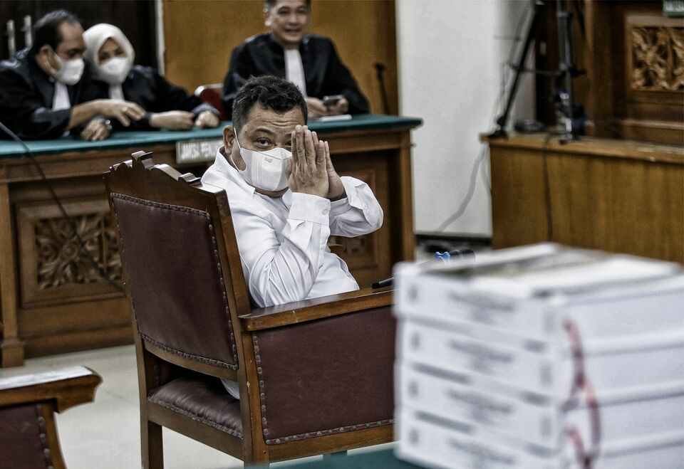 Terdakwa kasus dugaan pembunuhan berencana Brigadir Yosua, Kuat Ma'ruf bersiap untuk mengikuti sidang lanjutan dengan agenda pembacaan nota pembelaan atau pledoi di PN Jakarta Selatan, Jakarta, Selasa 24 Januari 2023