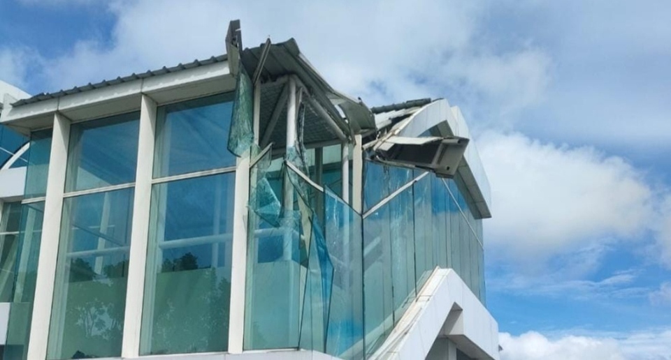 Garbarata Bandara Mopah, Merauke yang rusak ditabrak pesawat Lion Air GT 794, Kamis (26/1/2023)