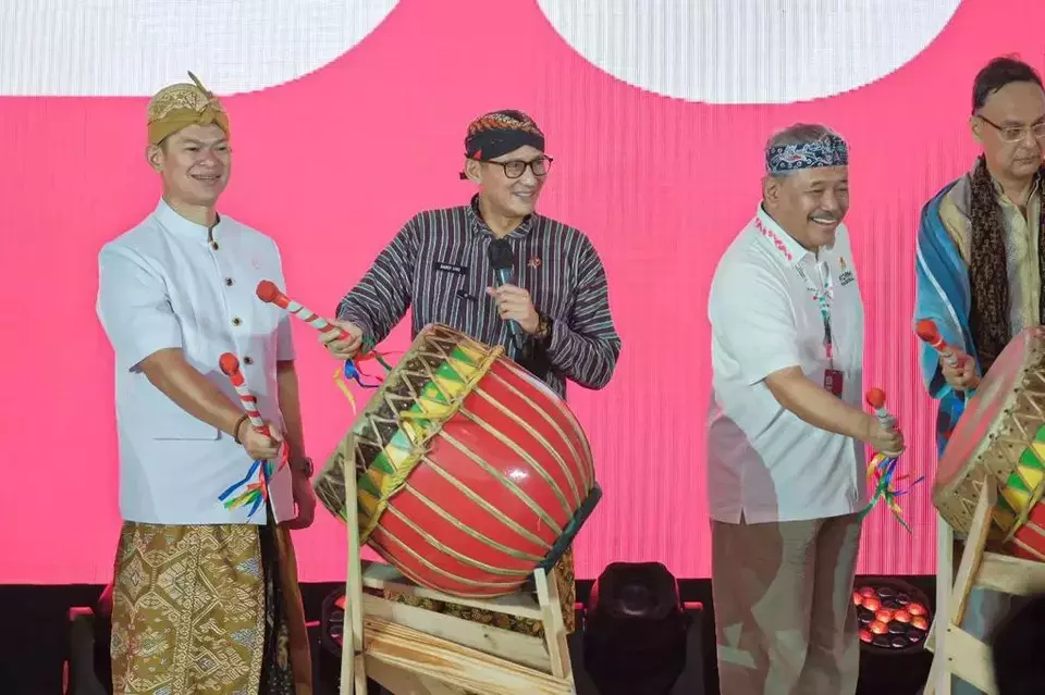 Menteri Pariwisata dan Ekonomi Kreatif Sandiaga Uno meluncurkan KEN 2023 di Teater IMAX Keong Mas, Taman Mini Indonesia Indah, Jakarta. 