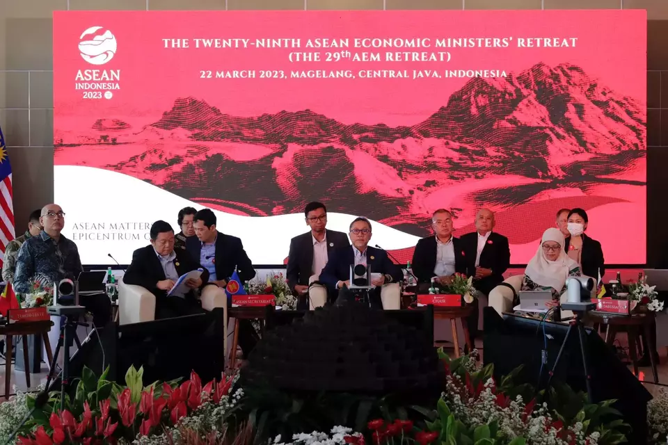 Menteri Perdagangan RI Zulkifli Hasan saat memimpin ASEAN Economic Ministers Retreat ke-29, di Magelang, Jawa Tengah, Rabu, 22 Maret 2023.