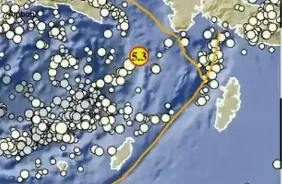 Gempa magnitudo 5,3 di Tual Maluku.