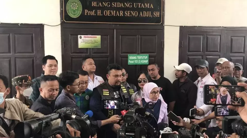 Jumpa pers usai sidang perdana kasus penganiayaan berat David Ozora dengan terdakwa AG pacar Mario Dandy digelar di PN Jakarta Selatan, Rabu 23 Maret 2023.