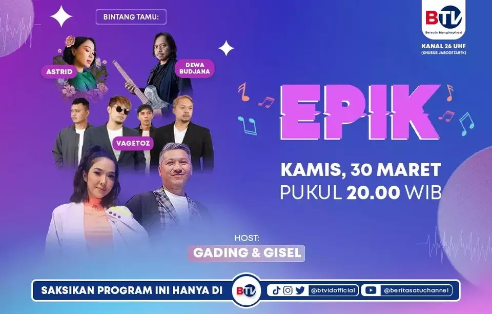Epik BTV bisa disaksikan setiap hari.