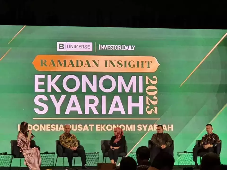 Diskusi Mendorong Literasi dan Inklusi Ekonomi Syariah dalam acara Ramadan Insight - Ekonomi Syariah 2023 yang diselenggarakan oleh Investor Daily di Jakarta, Kamis (30/3/2023).