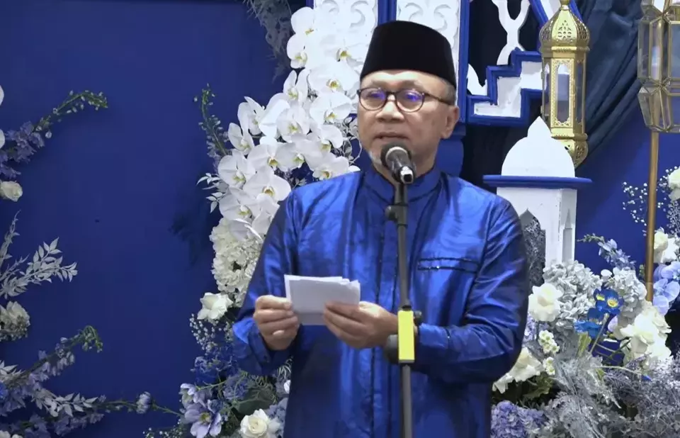 Ketua Umum PAN, Zulkifli Hasan atau Zulhas dalam acara Silaturahmi Ramadan PAN di kantor DPP PAN, Jakarta, Minggu, 2 April 2023. 