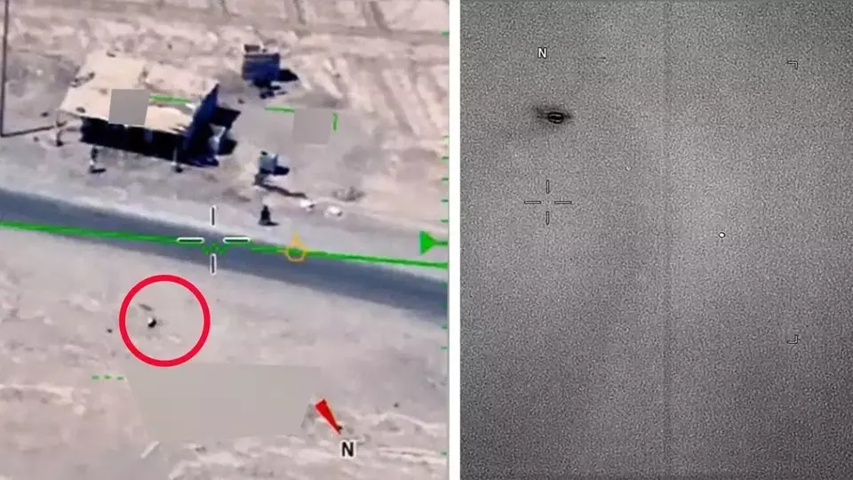 Foto-foto yang diambil dari rekaman video Pentagon mengenai keberadaan UFO di Timur Tengah.