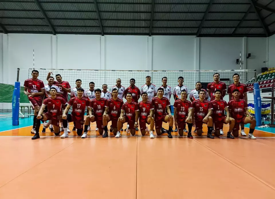 Timnas voli putra Indonesia yang bertanding di SEA Games 2023.