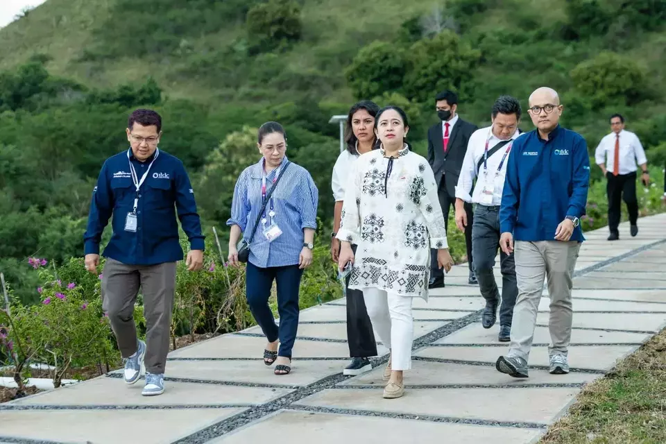 Ketua DPR Puan Maharani saat mengunjungi Kawasan Ekonomi Khusus (KEK) Golo Mori, Labuan Bajo, Manggarai Barat, NTT, Rabu 10 Mei 2023.