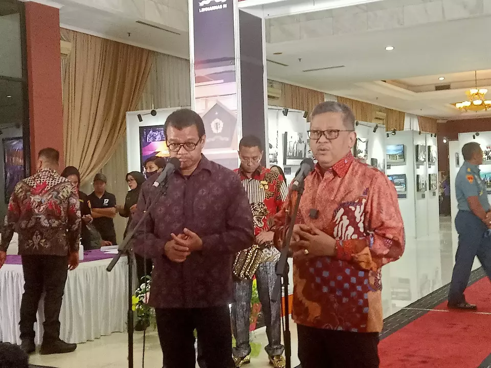 Sekjen PDIP Hasto Kristiyanto di Gedung Lemhannas, Jakarta, Sabtu, 20 Mei 2023.