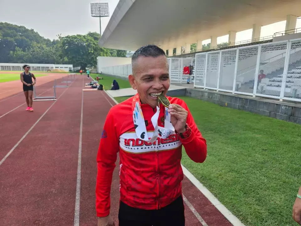 Pelari master yang juga anggota Polri AKBP Ockben Saor Sinaga