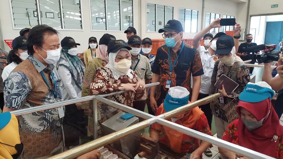 Menteri Ketenagakerjaan (Menaker) Ida Fauziyah, mengadakan sosialisasi pencegahan kekerasan seksual di lingkungan industri di Kudus, Jawa Tengah, Rabu 31 Mei 2023.