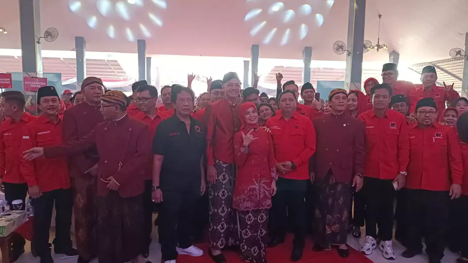 Ganjar Pranowo dalam Rapat Konsolidasi DPC PDI Perjuangan Kabupaten Boyolali, Kamis, 1 Juni 2023.