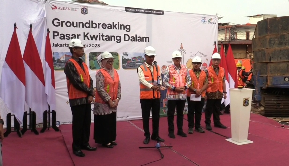 Groundbreaking pembangunan Pasar Kwitang Dalam di Senen, Jakarta Pusat, pada Kamis 8 Juni2023