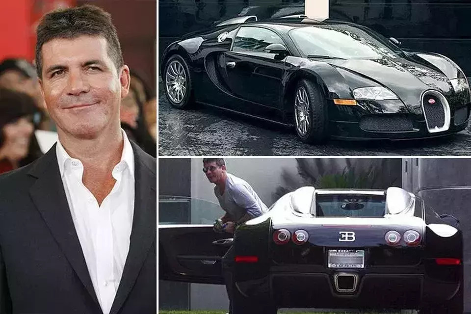 Simon Cowell dengan Bugatti Veyron miliknya