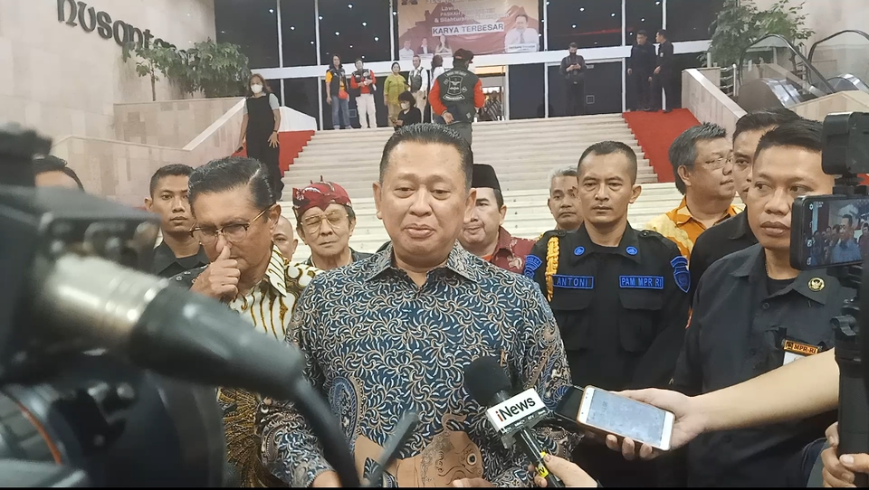 Ketua MPR Bambang Soesatyo di Gedung Nusantara IV MPR/DPR/DPD, Senayan, Jakarta, Sabtu, 10 Juni 2023.