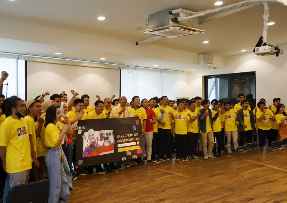 Gerakan Anak Muda Juara Untuk Indonesia (Ganjar UI) resmi mendeklarasikan dukungan untuk Ganjar Pranowo dalam Pilpres 2024, di GoWork Fatmawati, Jakarta, Sabtu, 10 Juni 2023.