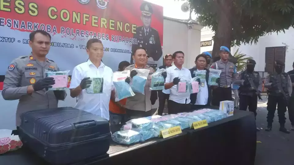 Polrestabes Surabaya Bongkar Sindikat Narkoba Sumatera Dan Jawa