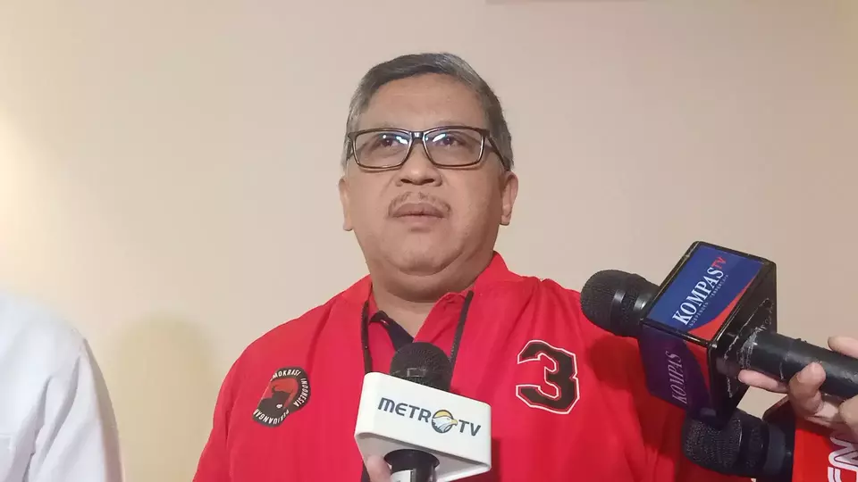 Sekjen PDIP, Hasto Kristiyanto di sela-sela acara pelatihan juru kampanye Ganjar Pranowo, Selasa, 18 Juli 2023.