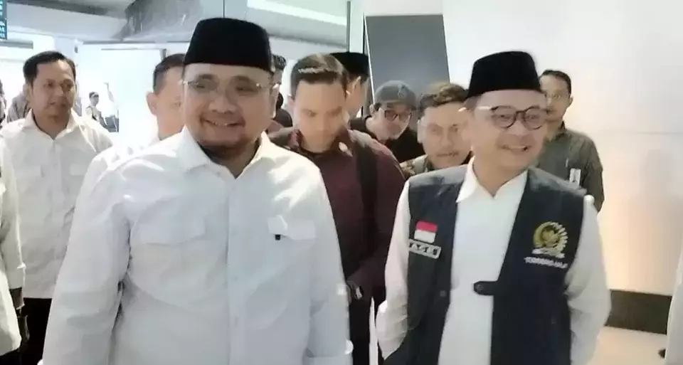 Menteri Agam Yaqut Cholil Qoumas saat di Bandara Soekarno-Hatta Tangerang, Sabtu 5 Agustus 2023.