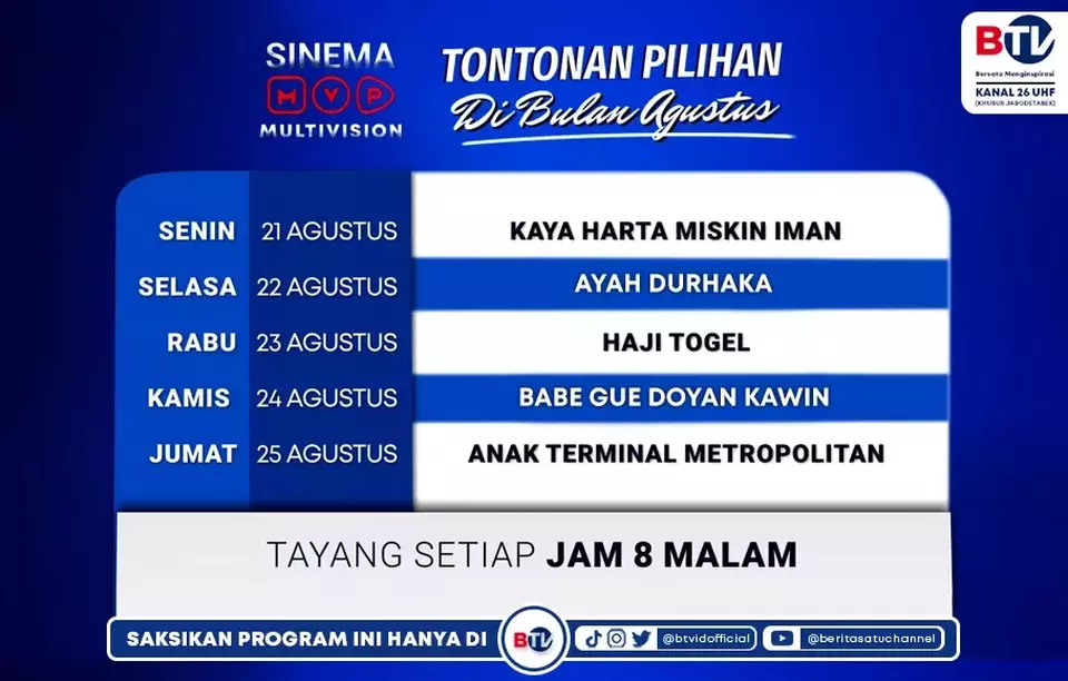 Sinema Haji Togel Produksi Multivision Tayang Malam Ini Hanya Di BTV