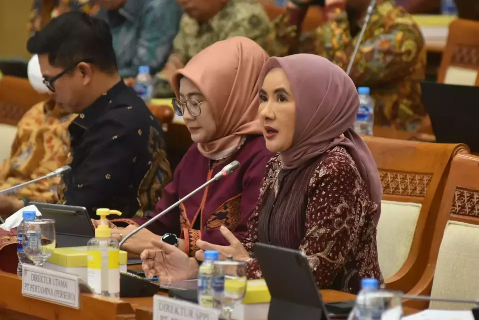 Direktur Utama Pertamina, Nicke Widyawati, dalam rapat dengar pendapat dengan Komisi VII DPR RI di Jakarta pada Rabu 30 Agustus 2023