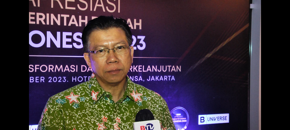 Kepala Dinas Komunikasi dan Informatika Kota Depok, Manto seusai menerima penghargaan APDI 2023 di JS Luwansa Jakarta, Selasa (12/9/2023).