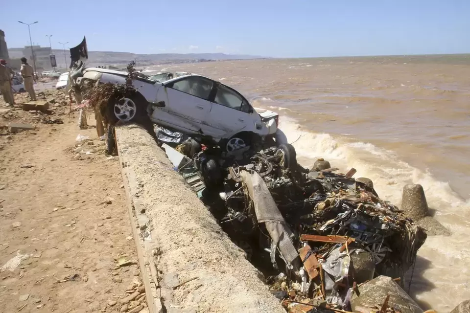 Kerusakan akibat banjir besar di Libia, Rabu, 13 September 2023.