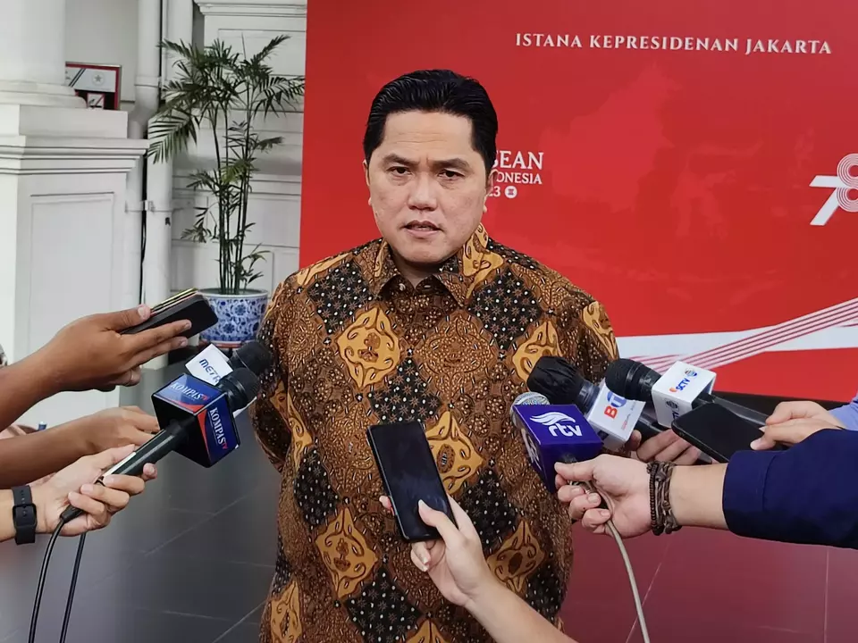 Ketua Umum Persatuan Sepak Bola Seluruh Indonesia (PSSI) Erick Thohir di Istana Kepresidenan Jakarta, pada Rabu, 20 September 2023.