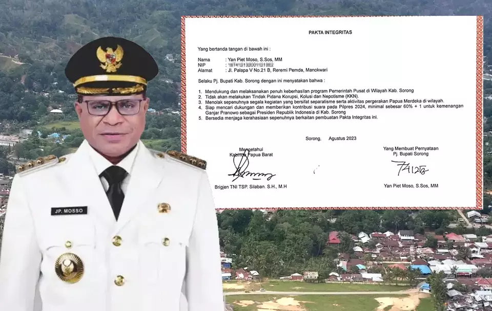 Dokumen Pakta Integritas Pj Bupati Sorong Bocor, Ada Tanda Tangan Kepala  BIN Papua Barat
