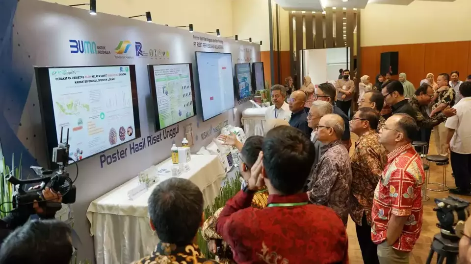 Ekspose hasil riset dan peluncuran produk unggulan PT Riset Perkebunan Nusantara (RPM), anak usaha PTPN III, di Gedung Agro Plaza, Jakarta.
