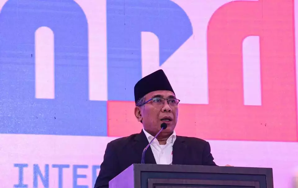 Ketua Umum Pengurus Besar Nahdlatul Ulama (PBNU), KH Yahya Cholil Staquf menutup forum R20 Internasional Summit of Religious Authorities (ISORA) 2023, Senin, 27 November 2023.