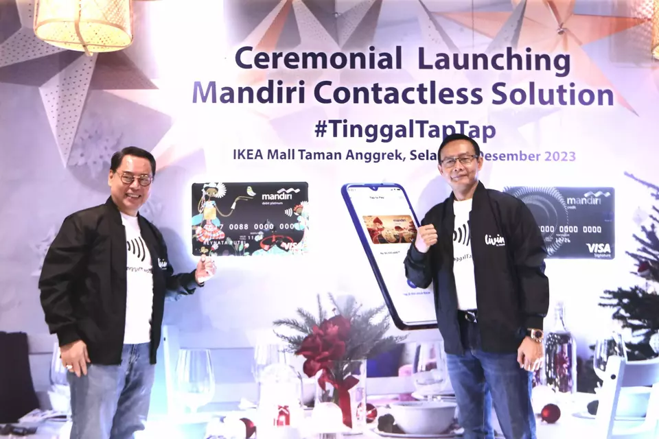 Bank Mandiri meluncurkan Mandiri Contactless yaitu fitur pembayaran nir sentuh yang memanfaatkan Near Field Communication (NFC) yang secara resmi diluncurkan di IKEA, Mall Taman Anggrek, Jakarta, Selasa, 19 Desember 2023.