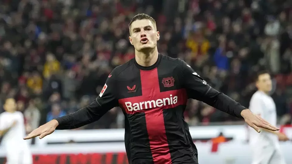 Penyerang Bayer Leverkusen Patrik Schick. 