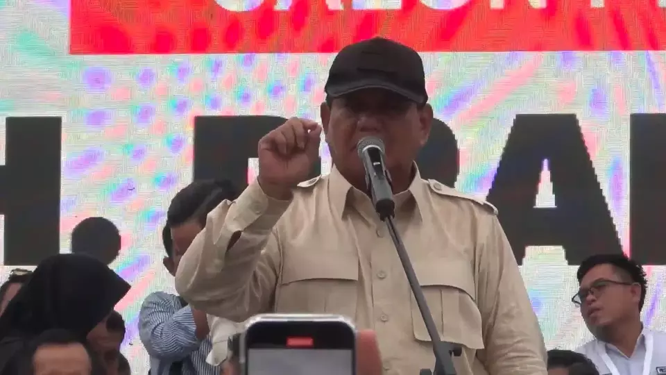 Calon presiden (capres) nomor urut 2, Prabowo Subianto menggelar kampanye terbuka di Stadion Temenggung Abdul Jamal, Kota Batam, Sabtu, 13 Januari 2024.