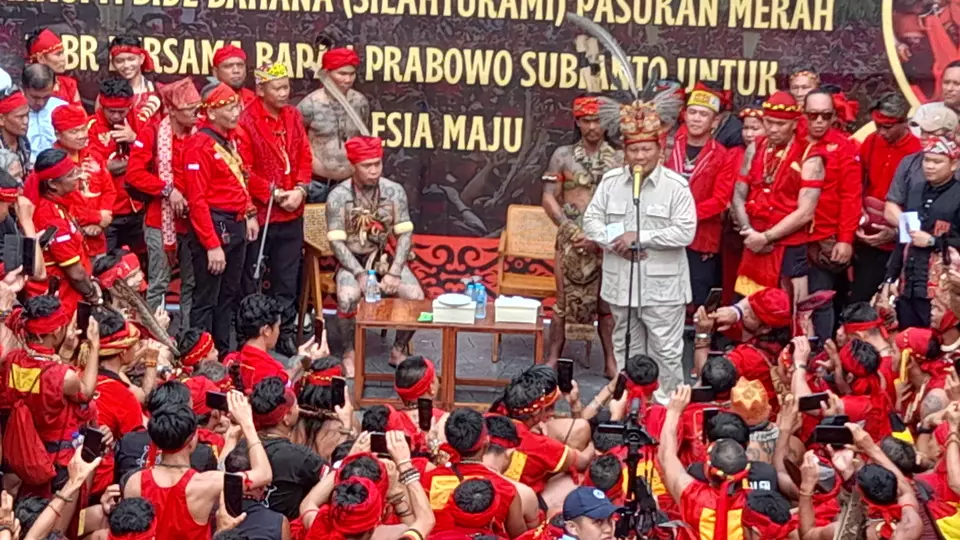 Prabowo Subianto saat berkampanye di Pontianak, Kalimantan Barat pada Sabtu, 20 Januari 2024.