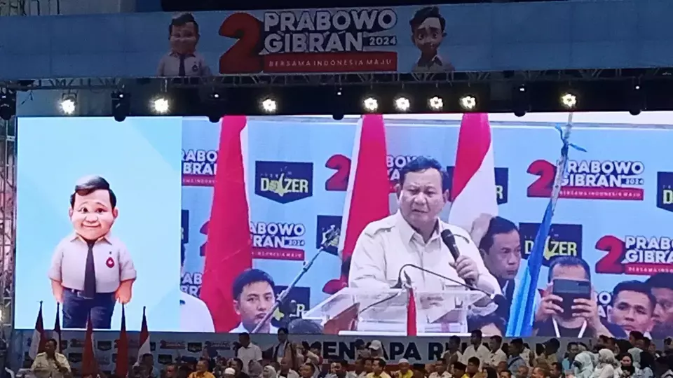 Calon presiden (capres) nomor urut 2, Prabowo Subianto kampanye di Banjarmasin, Kalimantan Selatan, Sabtu 20 Januari 2024.