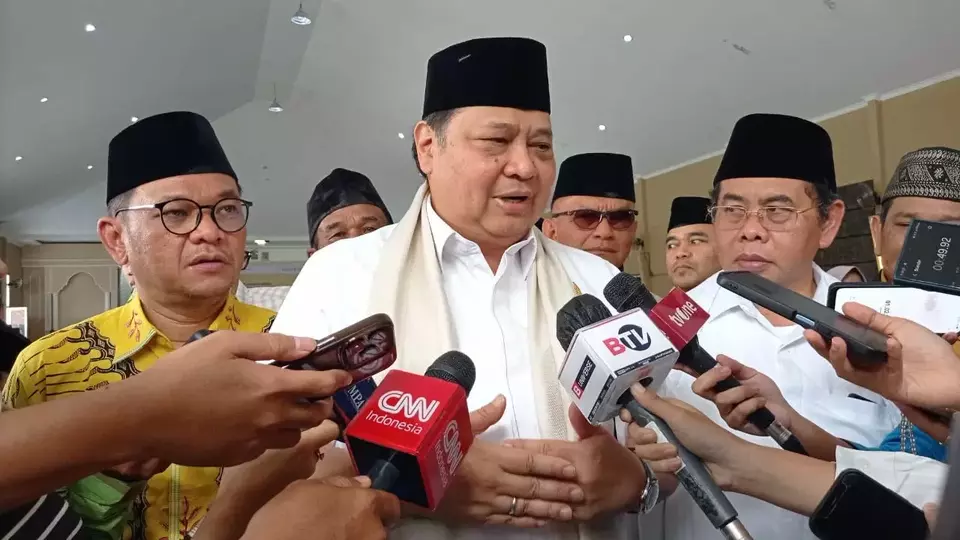 Ketua Umum Partai Golkar Airlangga Pribadi di Nagreg, Kabupaten Bandung, Sabtu, 20 Januari 2023.