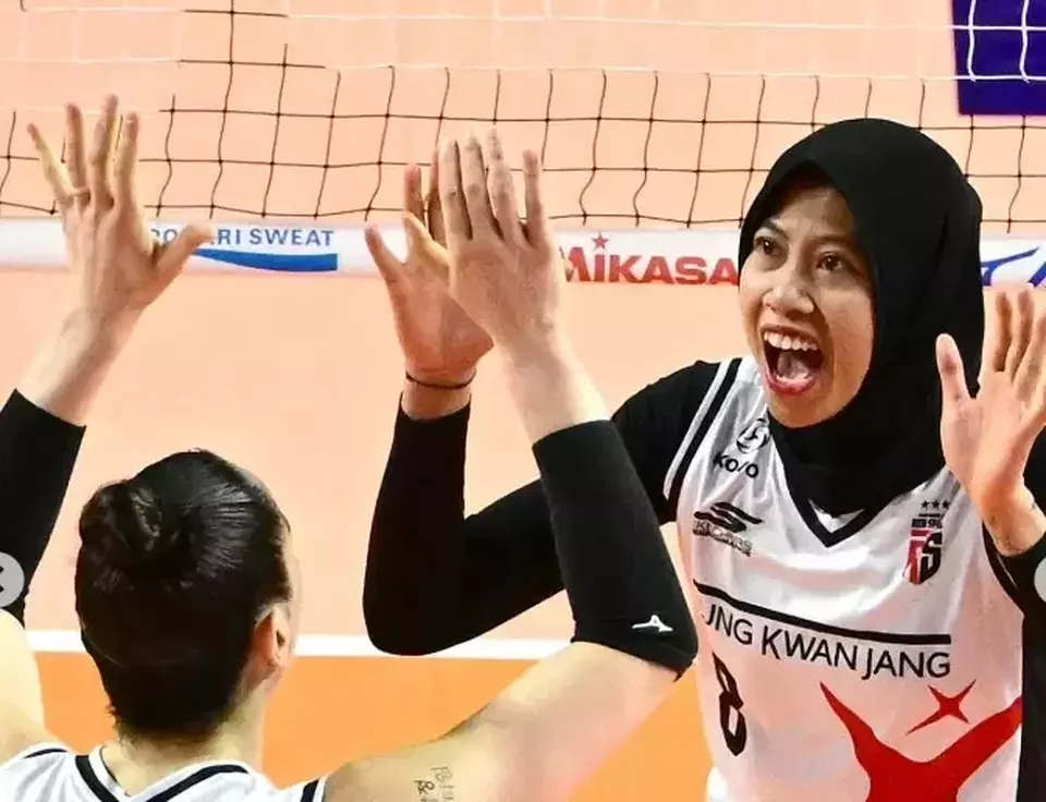 Pemain voli putri asal Indonesia yang membela Red Sparks di Liga Voli Korea, Megawati Hangestri Pertiwi.