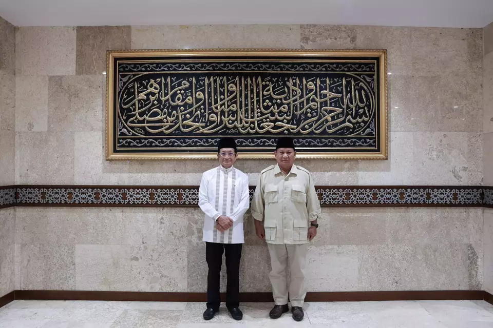 Imam Besar Masjid Istiqlal Nasaruddin Umar bersama Prabowo Subianto