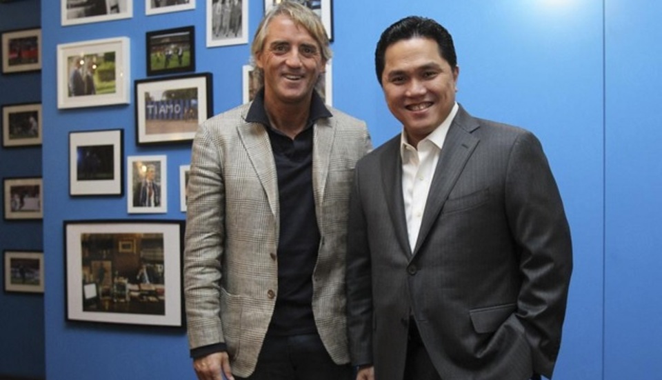 Erick Thohir bersama Roberto Mancini