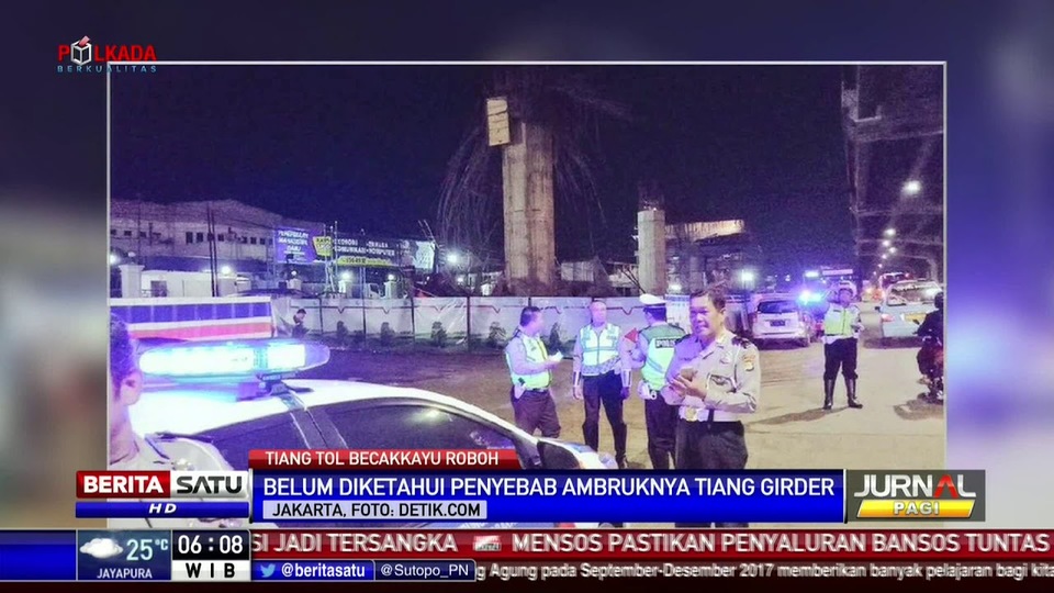 Tiang Girder Tol Becakayu Ambruk Pekerja Luka Luka