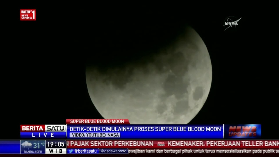 Penampakan Super Blue Blood Moon Hasil Pantauan Kamera NASA