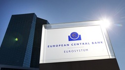 Kantor pusat Bank Sentral Eropa (ECB) di Frankfurt, Jerman pada 10 Maret 2022. (FOTO: DANIEL ROLAND / AFP)