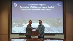 Acara penandatanganan perjanjian KSO Bandara Kediri. Ist