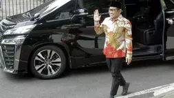 Ketua Umum Partai Kebangkitan Bangsa (PKB) Muhaimin Iskandar saat tiba di kediaman Wakil Presiden RI ke-6 Try Soetrisno, Menteng Jakarta, Sabtu, 20 Mei 2023. (Moh Defrizal)
