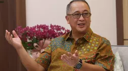 Direktur Utama BNI Royke Tumilaar saat wawancara khusus dengan BTV di Jakarta, Rabu (31/5/2023). (B-Universe Photo/Mohammad defrizal)