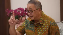 Direktur Utama BNI Royke Tumilaar saat wawancara khusus dengan BTV di Jakarta, Rabu (31/5/2023). (B-Universe Photo/Mohammad defrizal)